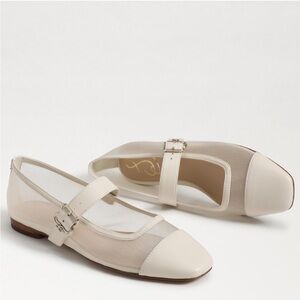 Sam Edelman Cream Flats with Buckle Detail